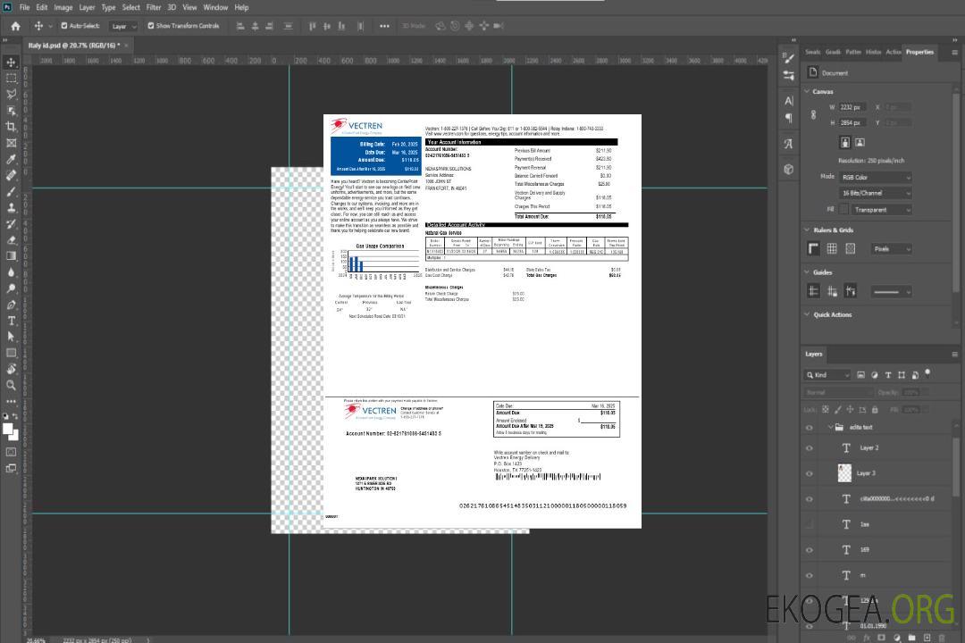 USA Vectren Business Utility Bill télécharger un exemple Word et PDF template USA Vectren Business Utility Bill télécharger un exemple Word et PDF template
